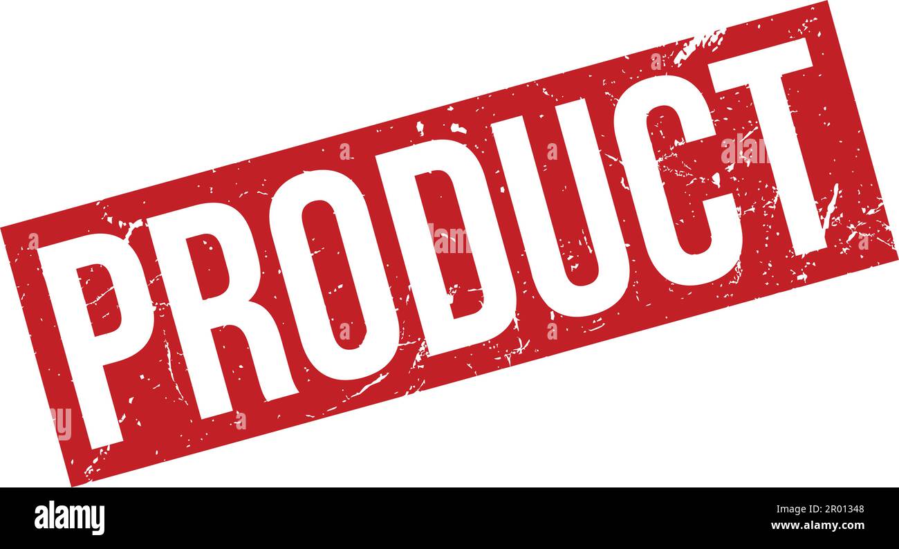 Timbro in gomma prodotto. Red Product Rubber Grunge Stamp Seal Vector Illustration - Vector Illustrazione Vettoriale