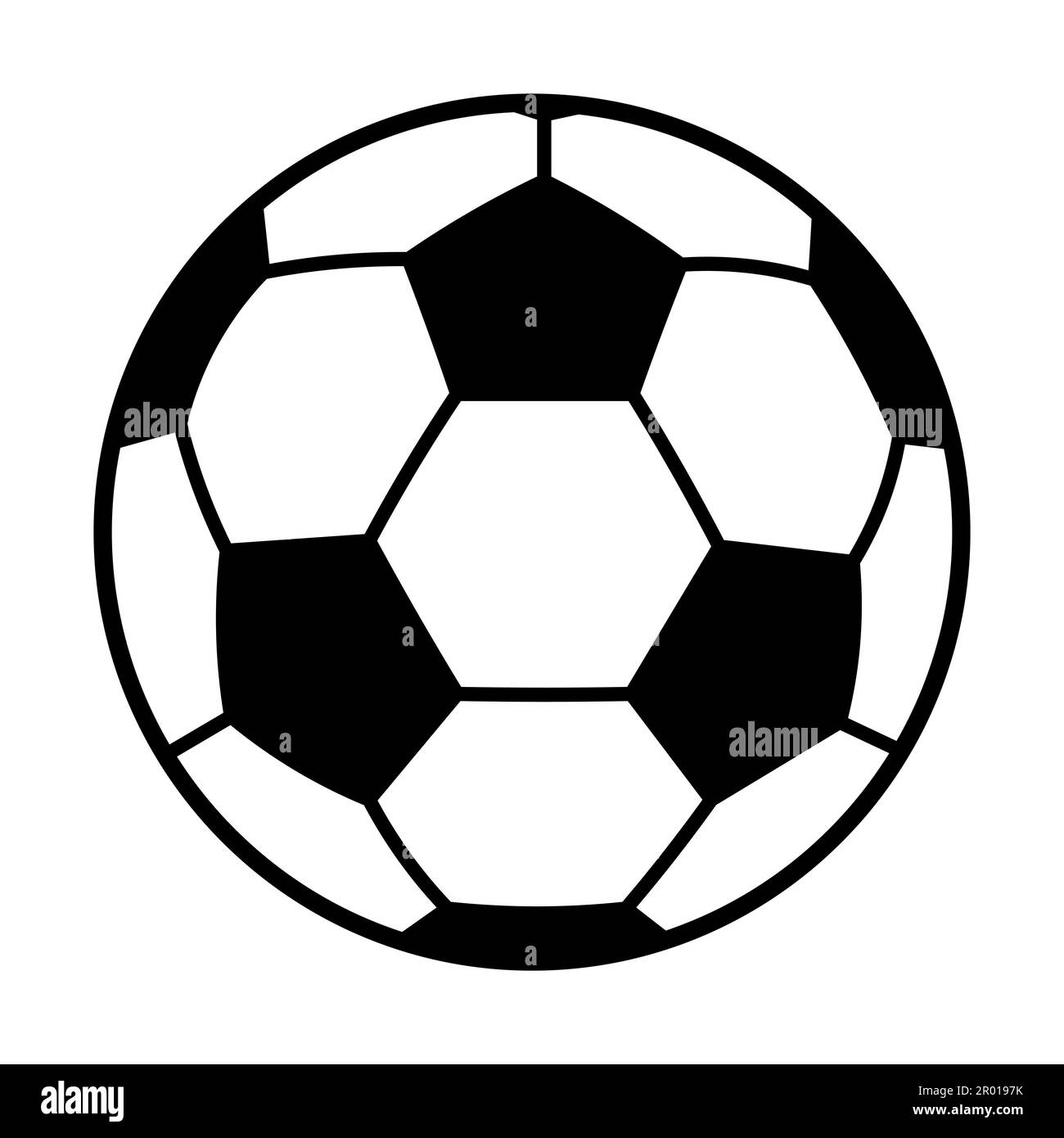 Pallone da calcio o icona a forma di vettore piatto per lo sport Illustrazione Vettoriale