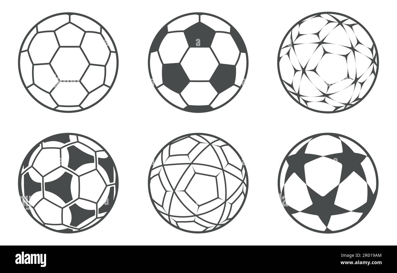Pallone da calcio o calcio piatto icona vettoriale semplice nero stile, illustrazione. Illustrazione Vettoriale