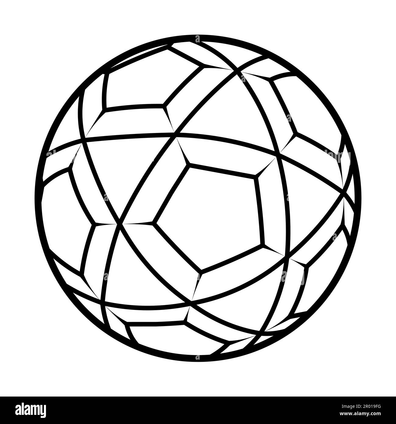 Pallone da calcio o icona a forma di vettore piatto per lo sport Illustrazione Vettoriale