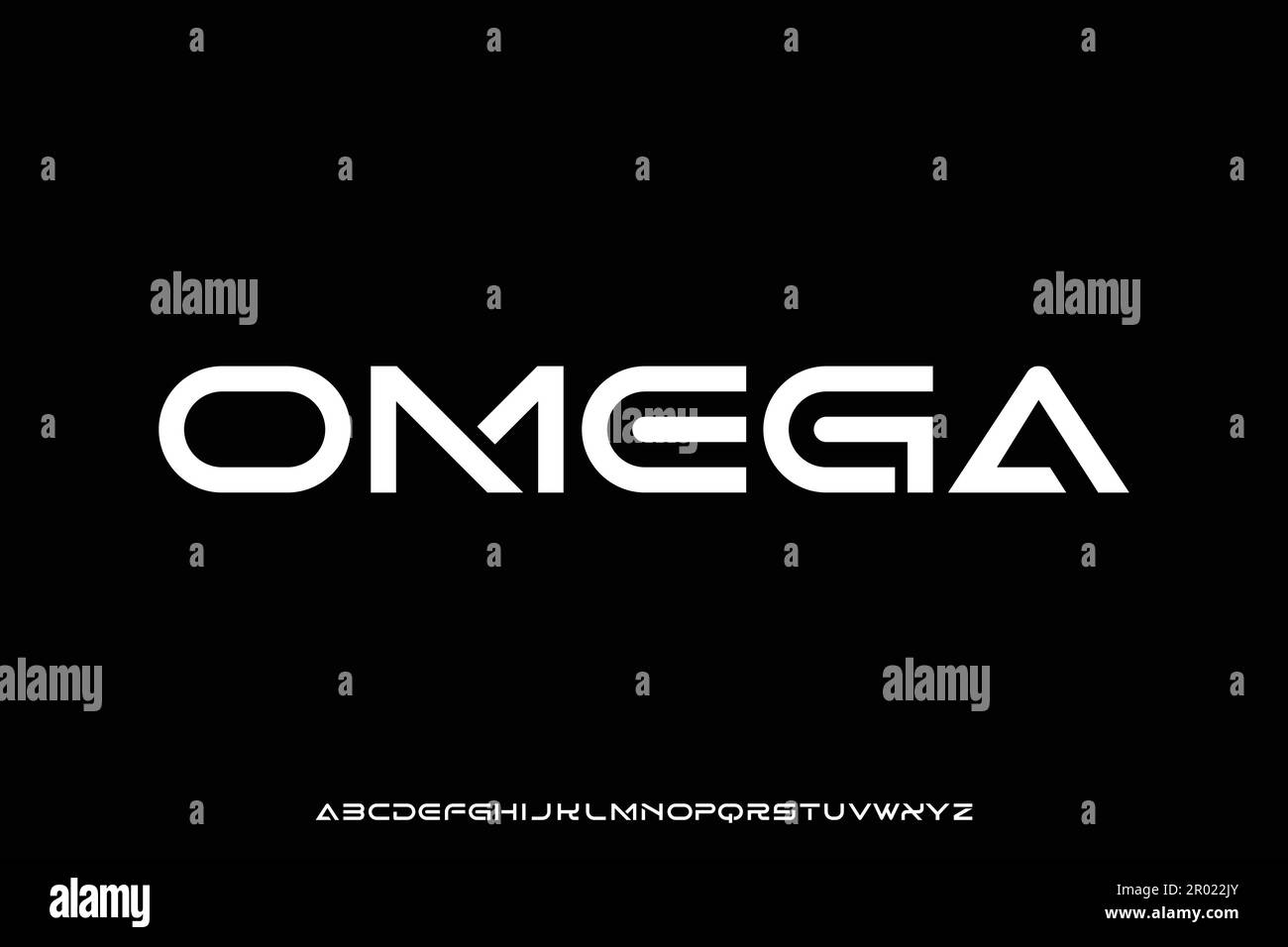 Vettore di font di visualizzazione estesa moderno e futuristico Illustrazione Vettoriale