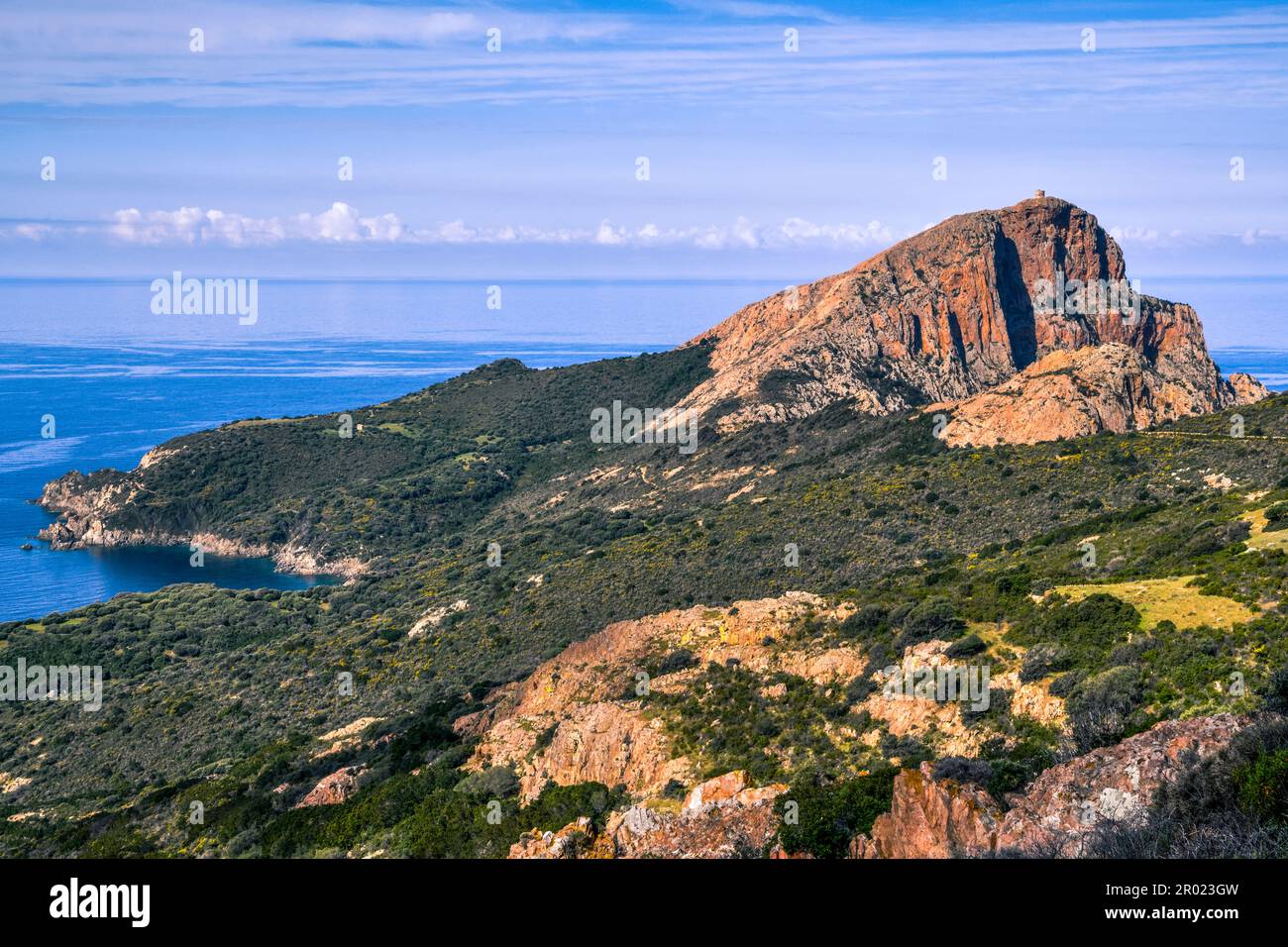 Scogliere di Capo Rosso, Corsica Foto Stock