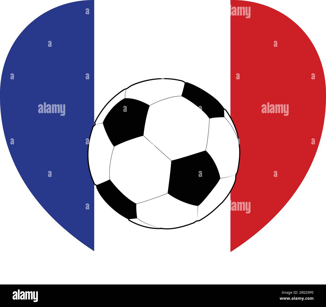Francia bandiera francese Calcio cuore Illustrazione Vettoriale