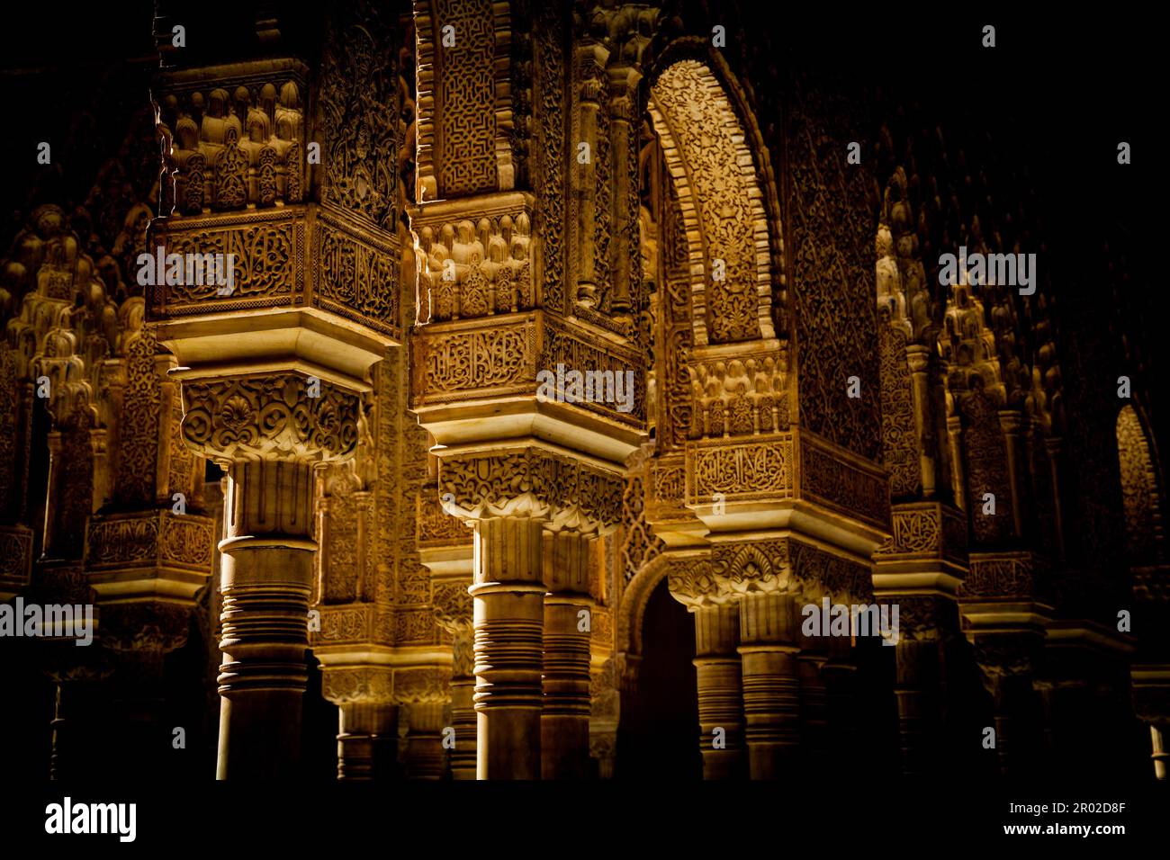 Ornamenti Moresque dal Palazzo reale Islamico dell'Alhambra, Granada, Spagna. 16th ° secolo Foto Stock