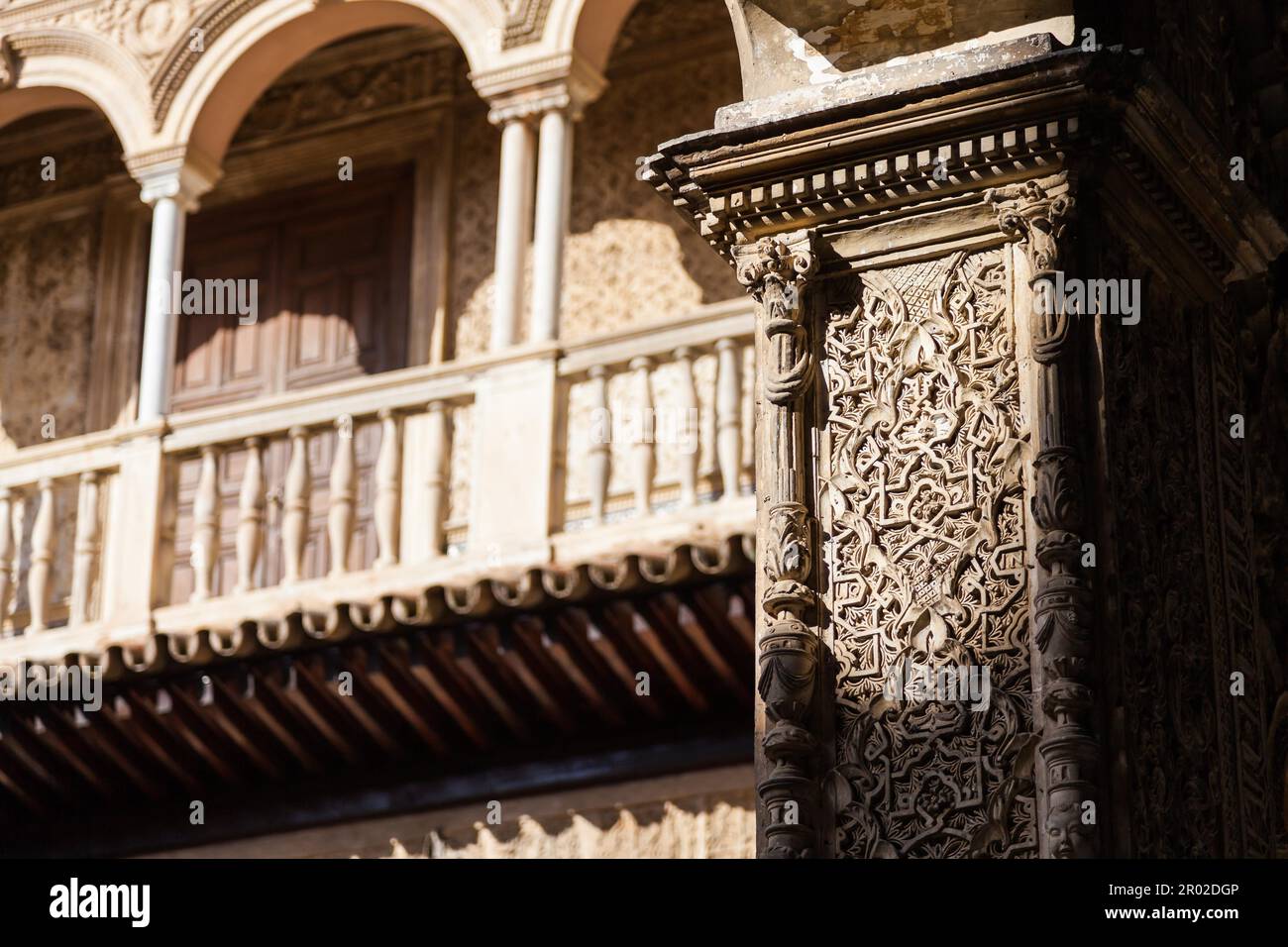 Spagna, Regione Andalusa. Particolare del Palazzo reale di Alcazar a Siviglia Foto Stock