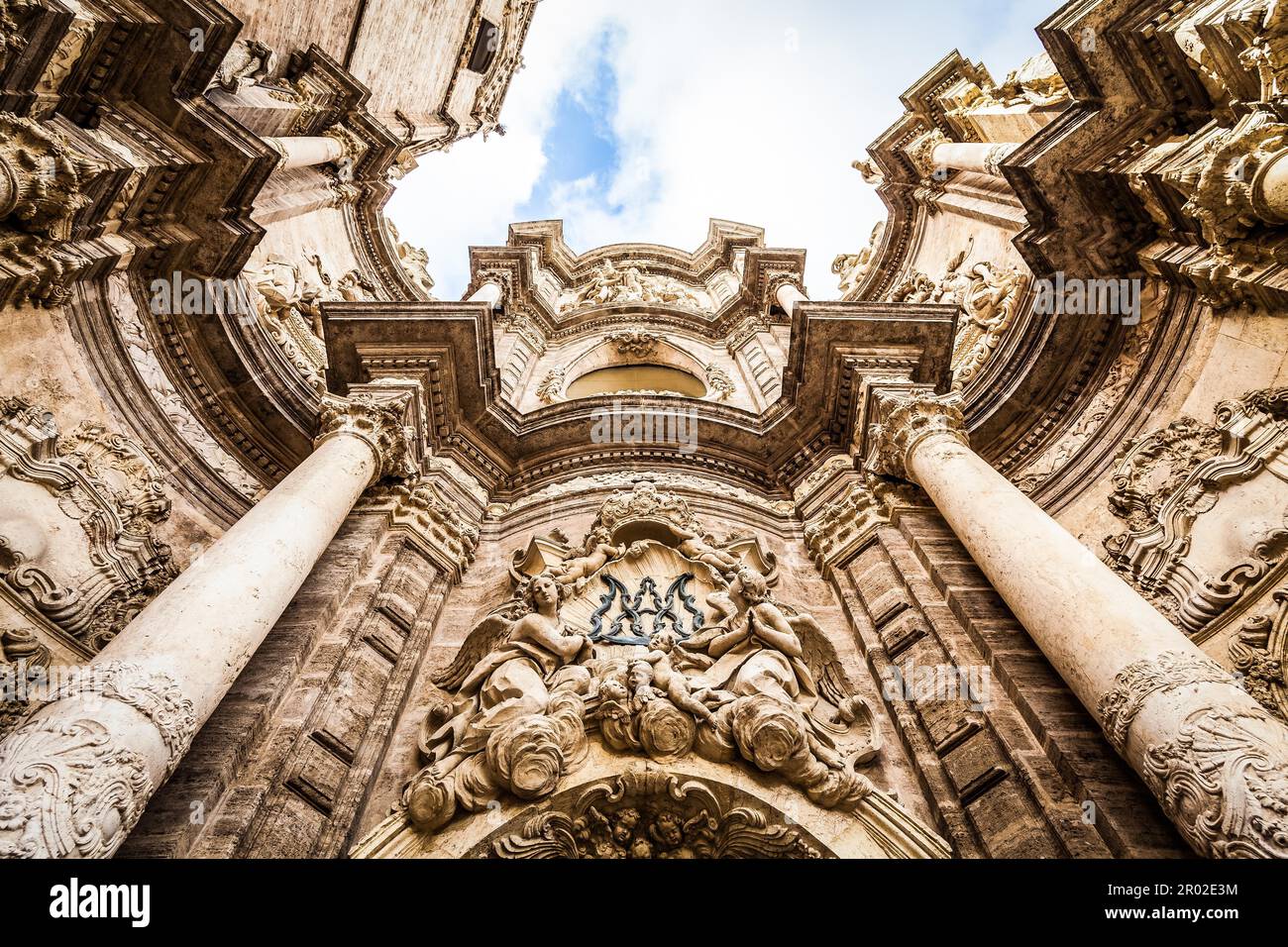 Spagna, Valencia. Dettaglio della cattedrale - Basilica dell'Assunzione di Nostra Signora di Valencia Foto Stock