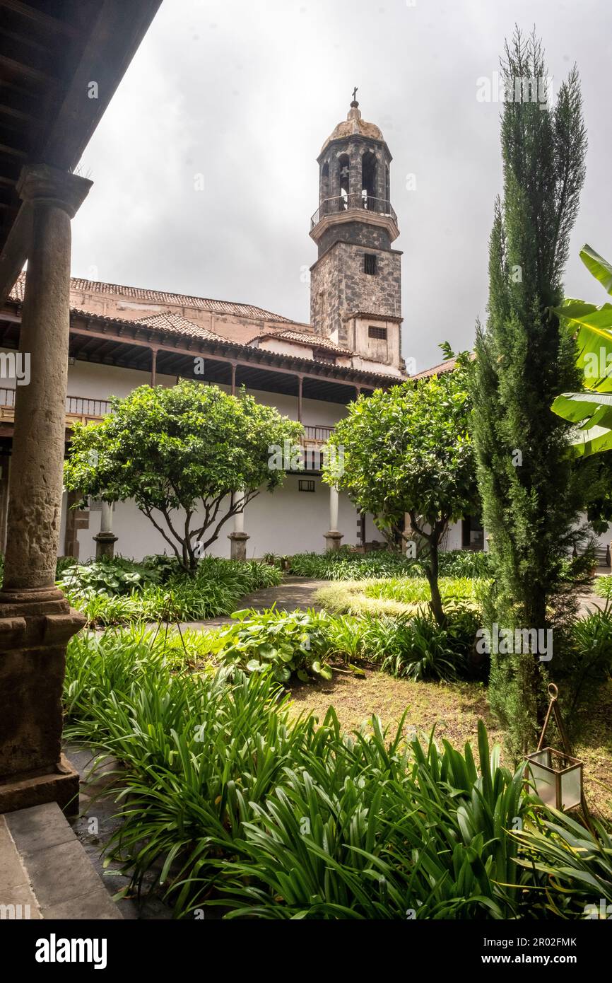 Cortile del Museo de ARTESANÍA Iberoamericana de Tenerife, la Orotava, Isole Canarie, Spagna Foto Stock