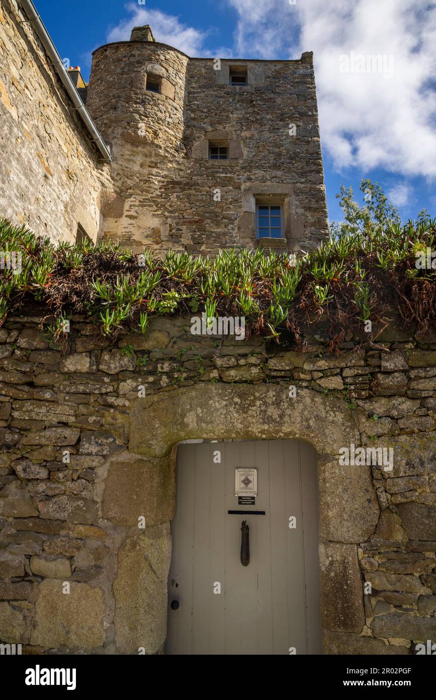 La casa in cui il principe Charles Edward Stuart (Bonnie Prince Charlie) si rifugiò a Roscoff il 10th 1746 ottobre dopo la sua sconfitta in Scozia, Brit Foto Stock