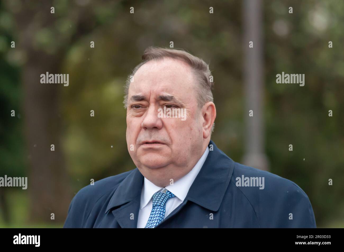 Glasgow, Scozia, Regno Unito. 6th maggio, 2023. L'ex primo ministro Alex Salmond si unisce ai sostenitori dell'indipendenza scozzese per marciare da Kelvingrove Park attraverso il centro della città a un rally a Glasgow Green. L'evento è stato organizzato dal gruppo All Under One Banner. Credit: SKULLY/Alamy Live News Foto Stock