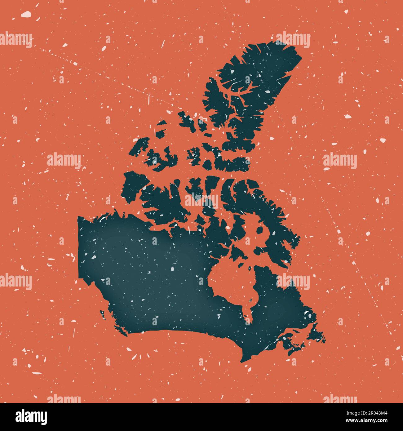 Mappa vintage del Canada. Mappa grunge del paese con texture stressata. Poster Canada. Illustrazione vettoriale. Illustrazione Vettoriale