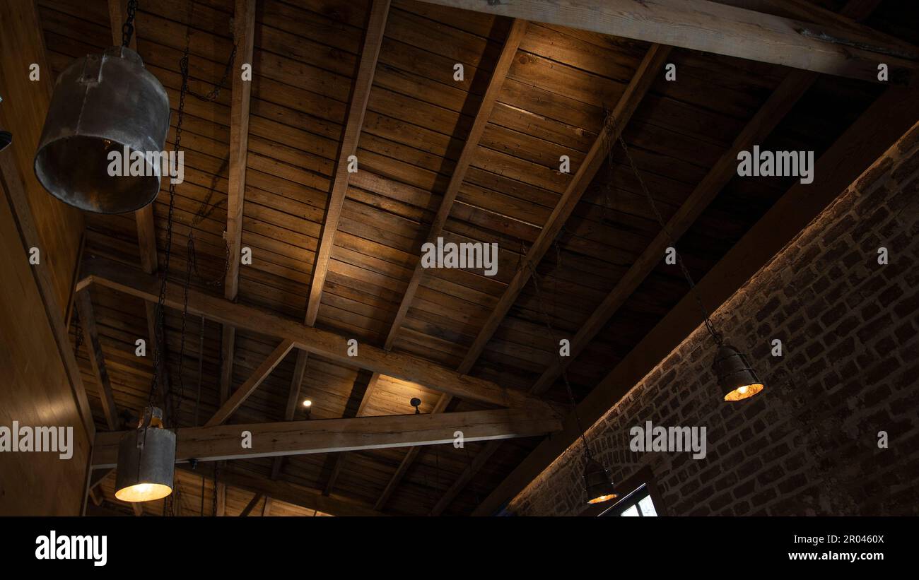 Interno di un magazzino storico, Charleston, SC Foto Stock