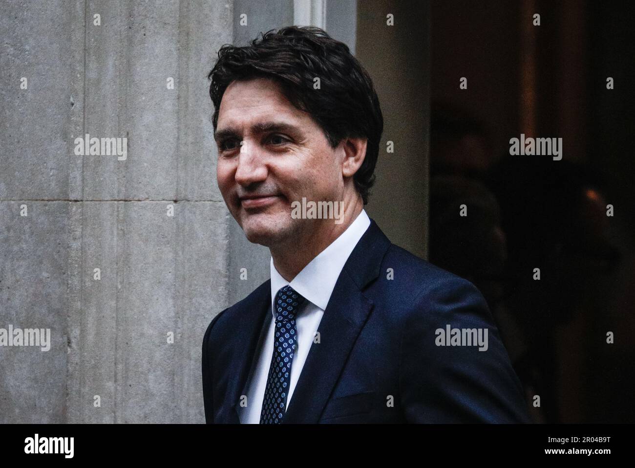 Londra, Regno Unito. 06th maggio, 2023. Justin Trudeau, primo Ministro del Canada, lascia 10 Downing Street dopo aver incontrato Rishi Sunak. Credit: Imageplotter/Alamy Live News Foto Stock