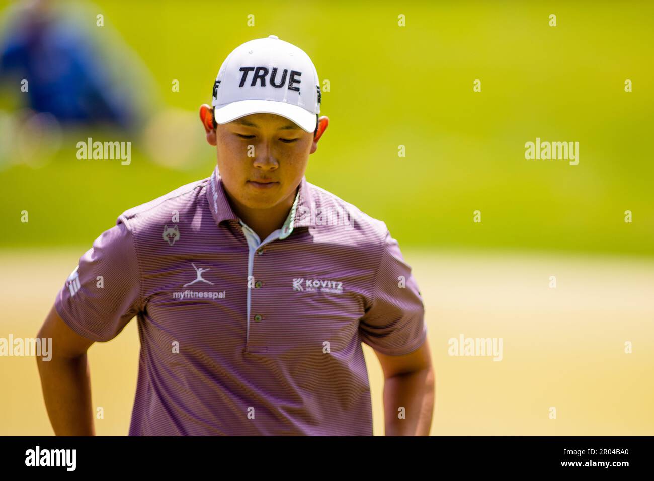 6 maggio 2023: Dylan Wu sul green 8th durante il terzo round del campionato Wells Fargo 2023 al Quail Hollow Club di Charlotte, NC. (Scott Kinser/Cal Sport Media) Foto Stock