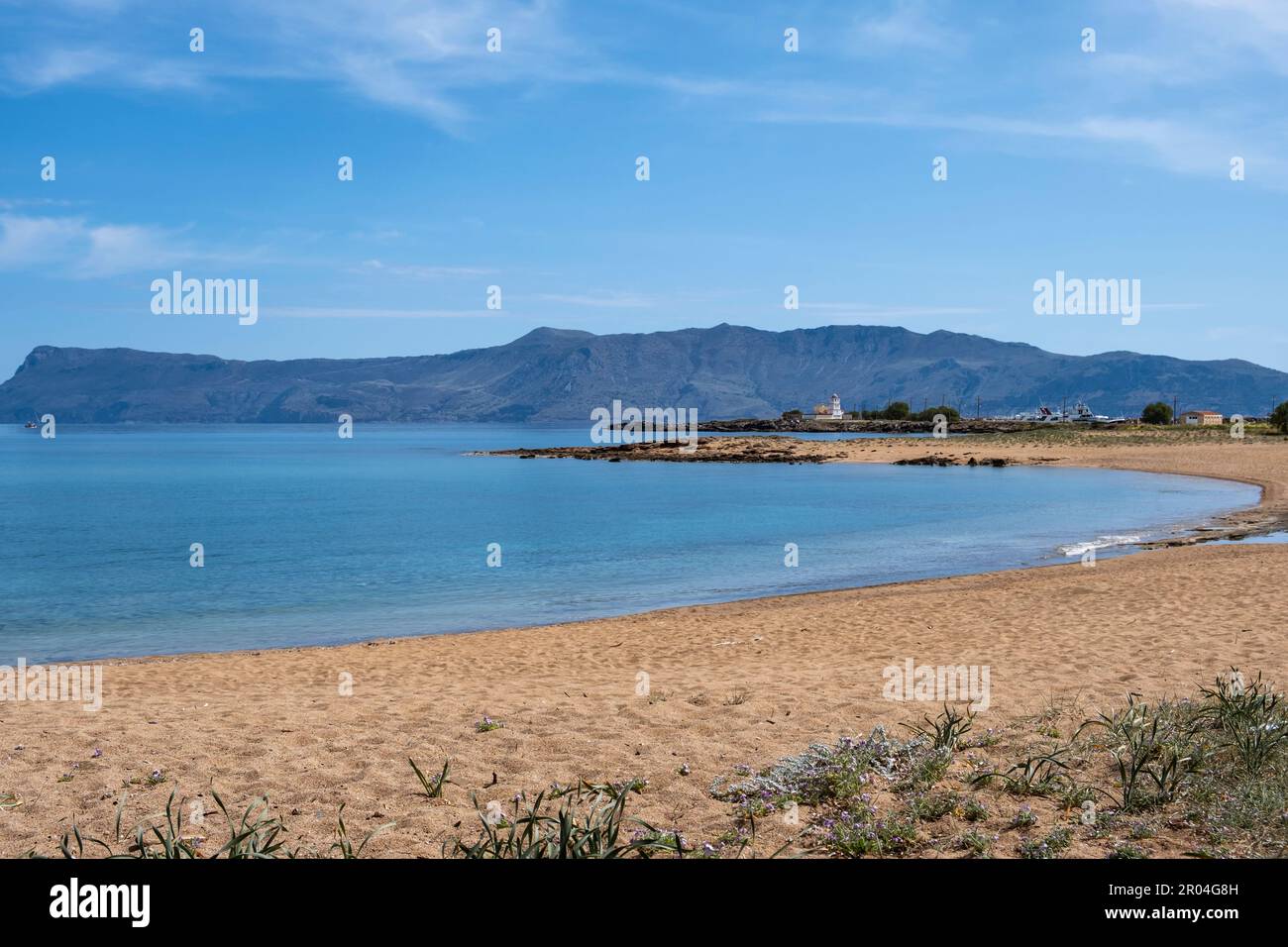La spiaggia di Viglia si trova a 3km km a nord-ovest della città di Kissamos a Creta, in Grecia Foto Stock