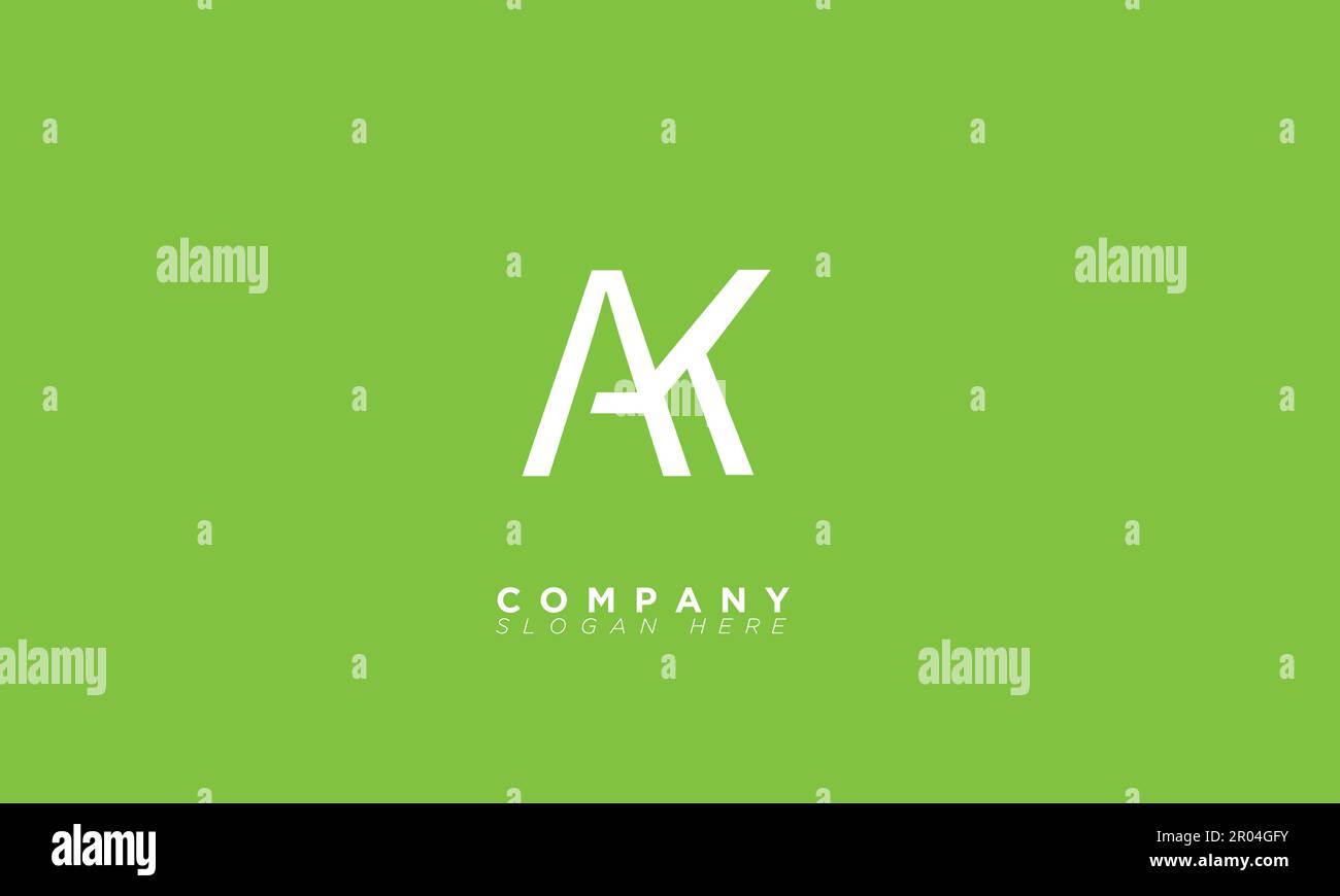 Lettere alfabetiche AK iniziali logo monogramma Illustrazione Vettoriale