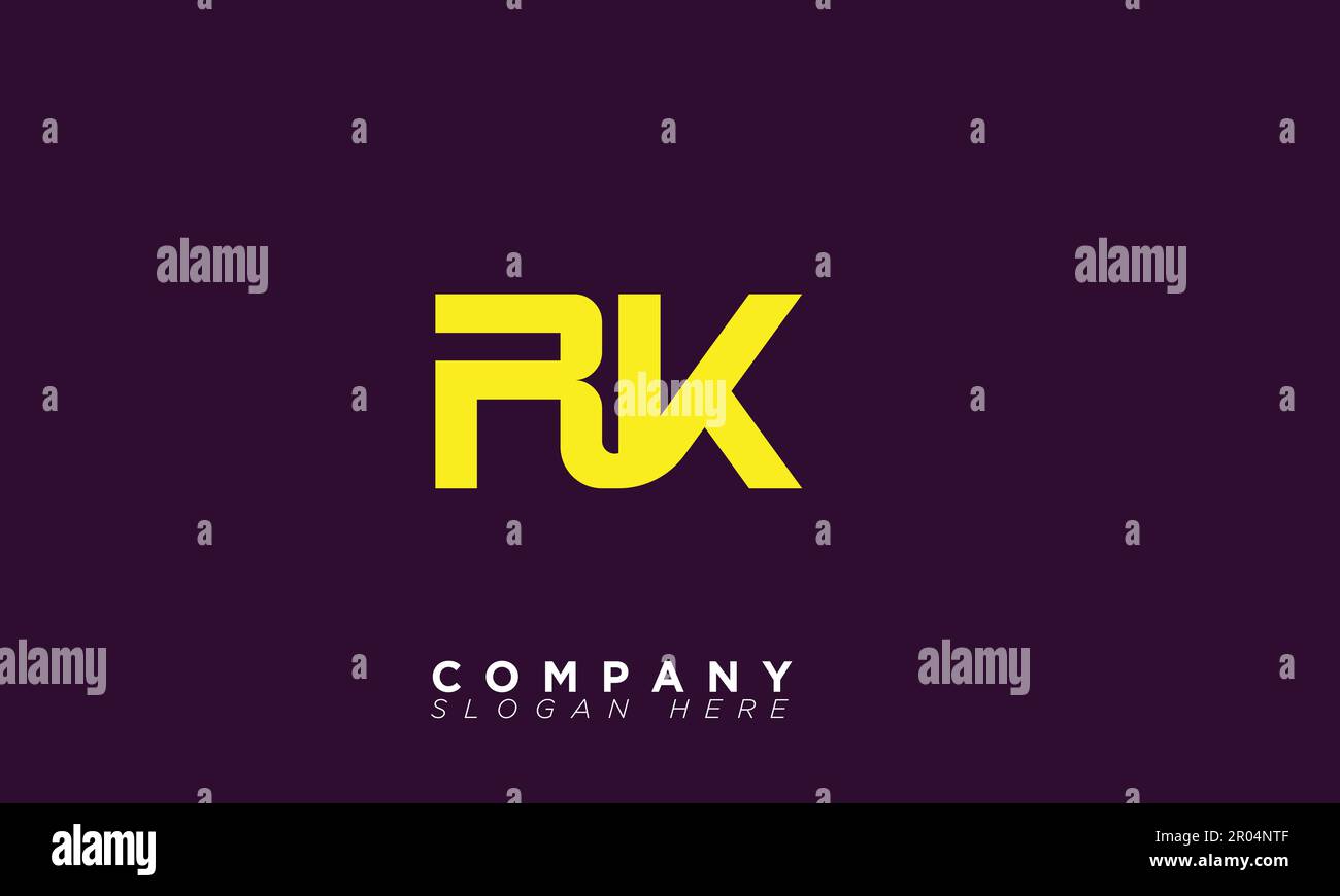 Lettere alfabetiche RK iniziali logo monogramma Illustrazione Vettoriale