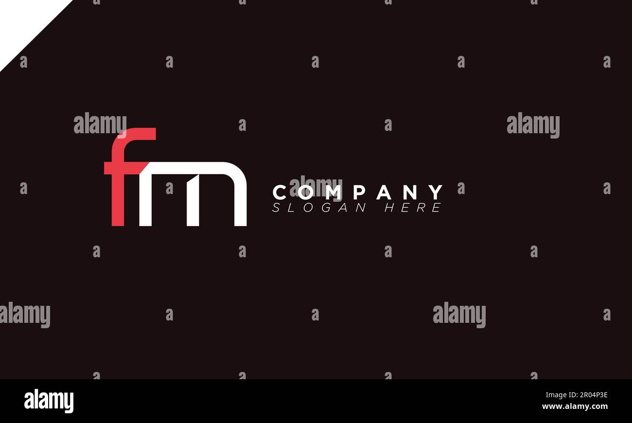 Lettere alfabetiche FM iniziali logo monogramma Illustrazione Vettoriale
