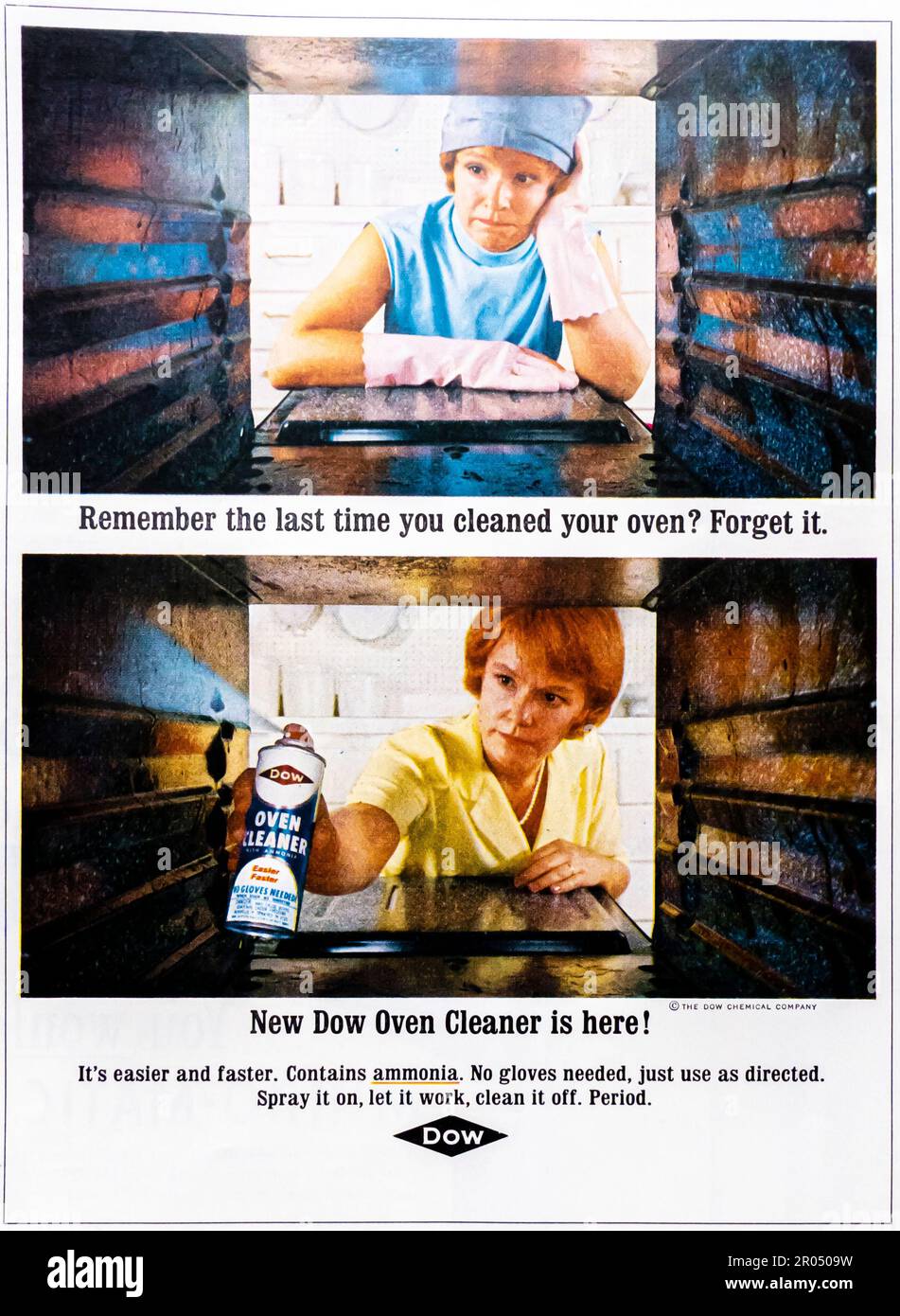 Dow Oven Cleaner spot in a Journal Magazine, 1965 Foto Stock