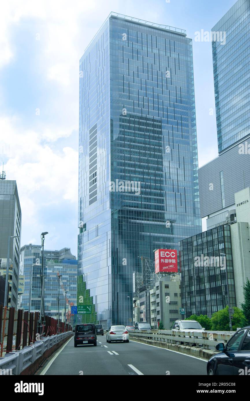 Shibuya City, Tokyo, Giappone - 15 agosto 2019: Bell'edificio moderno chiamato Shibuya Scramble Square. Foto Stock