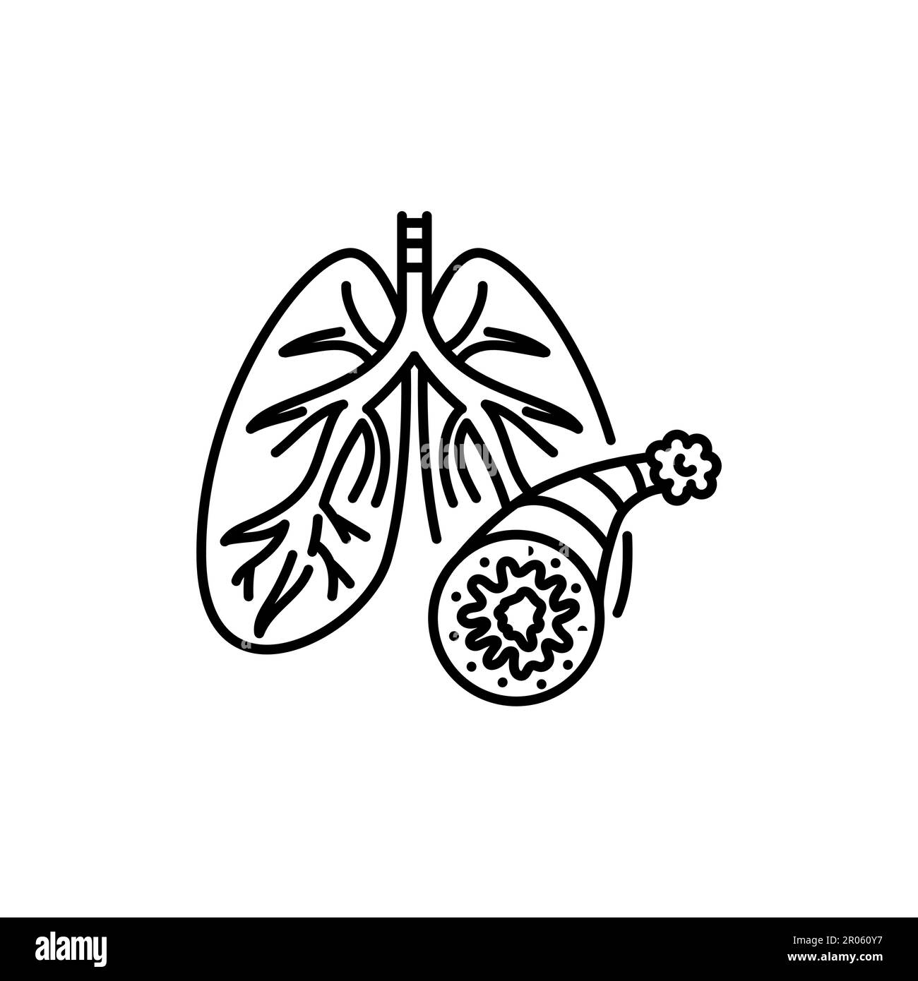 Icona linea nera Astma. Malattie autoimmuni. Pittogramma per pagina web, app mobile, promo. Illustrazione Vettoriale Icona linea nera Astma. Malattie autoimmuni. Pittogramma per pagina web, app mobile, promo. Illustrazione Vettoriale