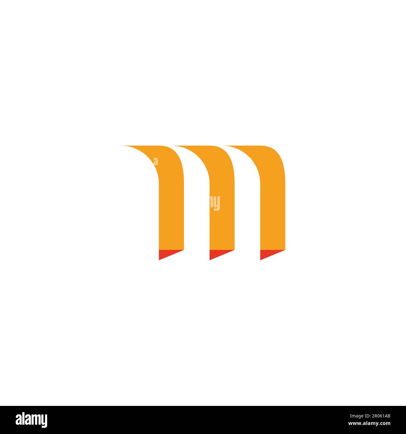 lettera m tre righe semplice logo vettore Illustrazione Vettoriale