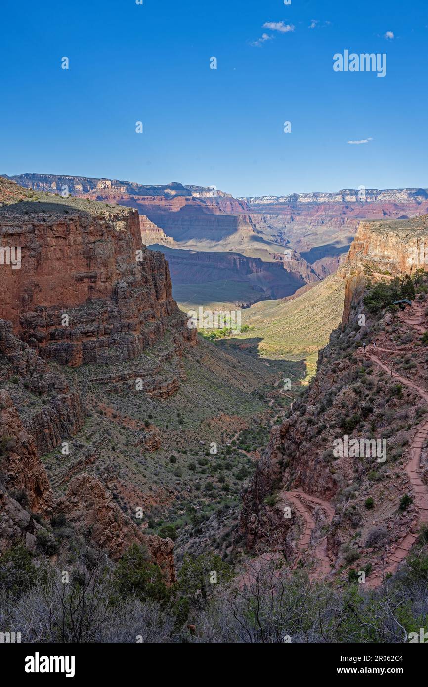Vista dal bordo sud del Grand Canyon in Arizona, Stati Uniti Foto Stock