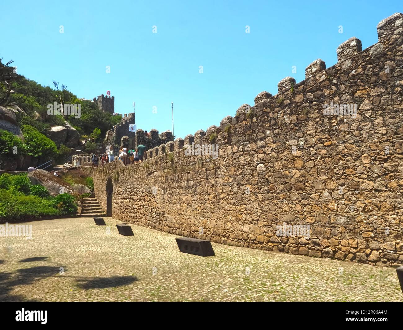 Castello moresco a Sintra nord Portogallo Foto Stock