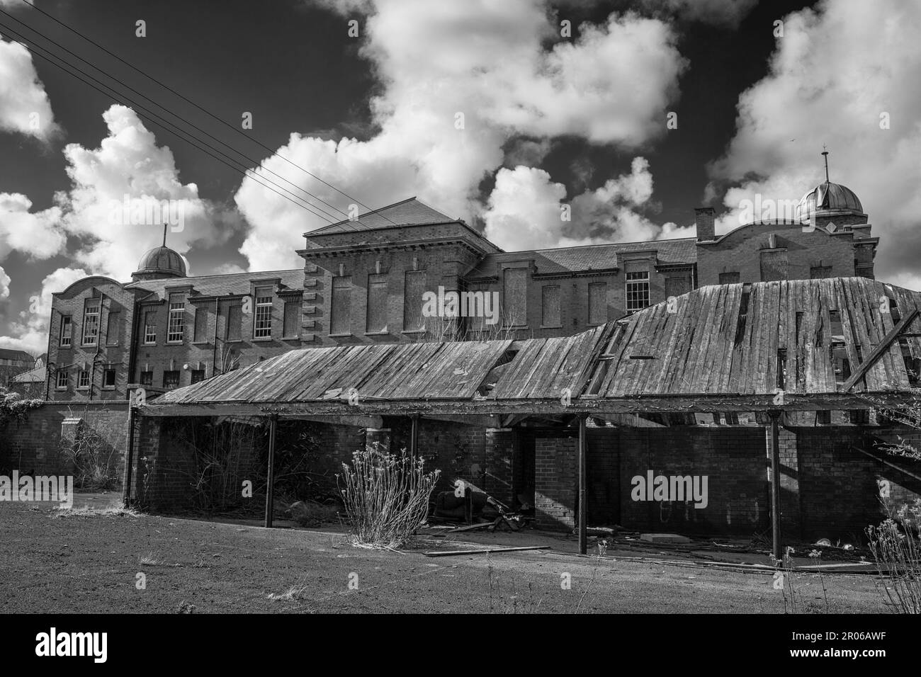 Abbandonato edificio scolastico vittoriano a Easington Colliery, ora demolito. Foto Stock