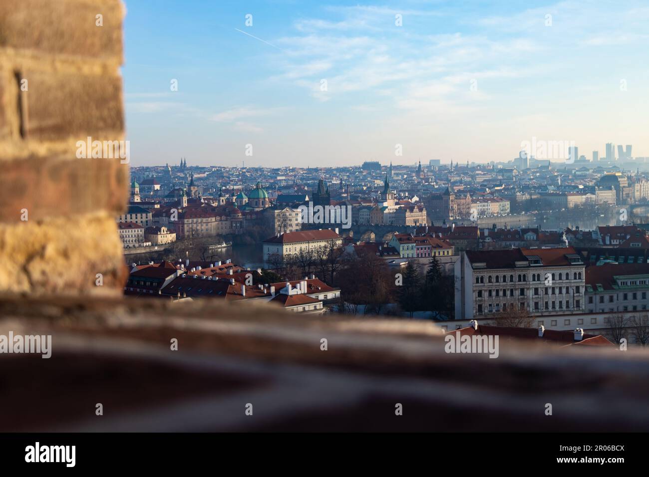 Vista di Praga dal Castello di Praga, Repubblica Ceca Foto Stock