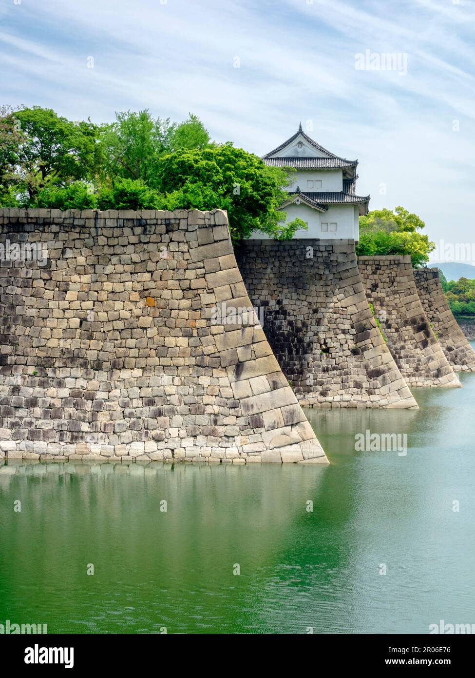 Il fossato esterno del castello di Osaka/Giappone Foto Stock