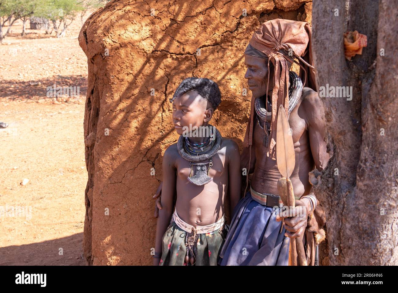 Himba in Namibia Foto Stock