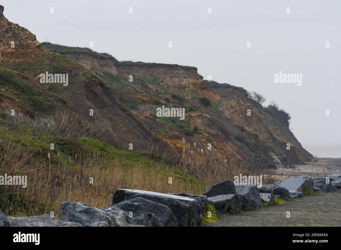 Le scogliere di Naze Foto Stock