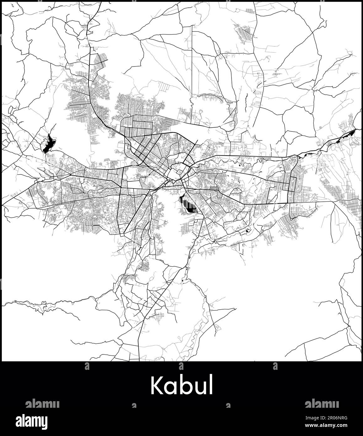 Mappa della città Asia Afghanistan Kabul illustrazione vettoriale Illustrazione Vettoriale