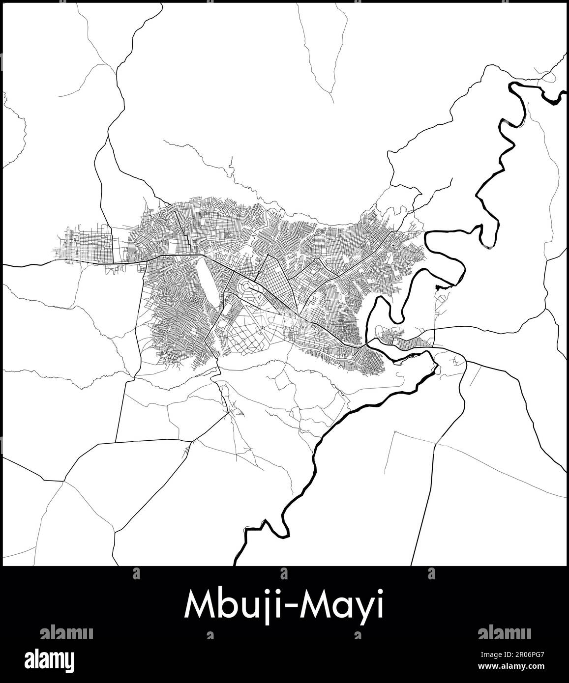 Mappa della città Africa Repubblica Democratica del Congo Mbuji Mayi illustrazione vettoriale Illustrazione Vettoriale