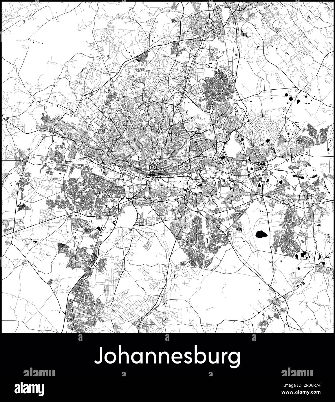 Mappa della città Africa Sud Africa Johannesburg illustrazione vettoriale Illustrazione Vettoriale
