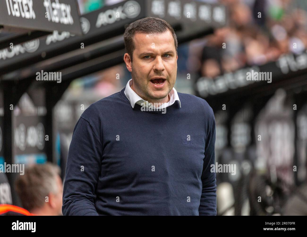 Sport, calcio, Bundesliga, 2022/2023, Borussia Moenchengladbach vs. VfL Bochum 2-0, Stadium Borussia Park, Chief Technology Officer Marc Lettau (Bochum), le NORMATIVE DFL VIETANO QUALSIASI USO DI FOTOGRAFIE COME SEQUENZE DI IMMAGINI E/O QUASI-VIDEO Foto Stock