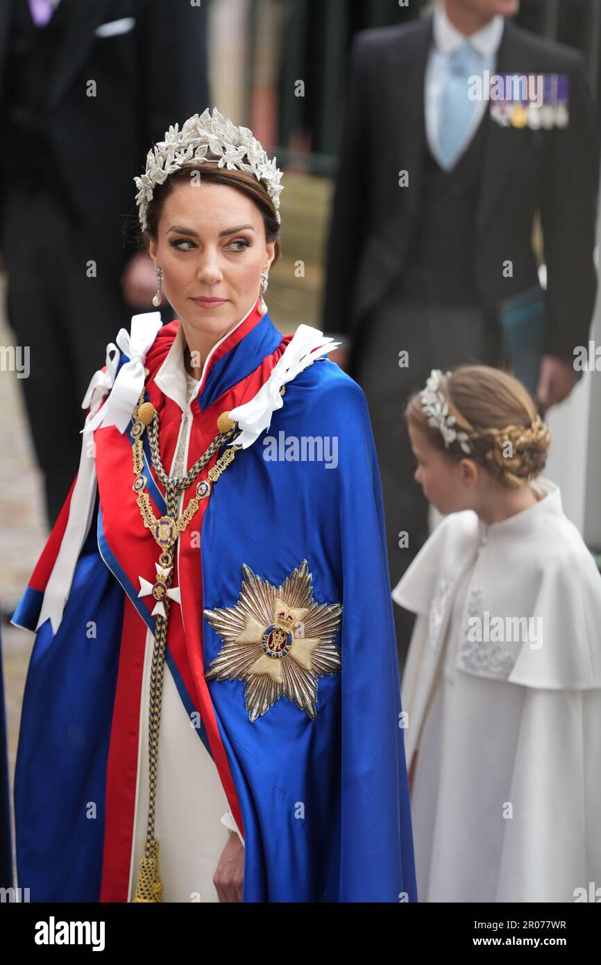 La principessa di Galles prima della cerimonia di incoronazione di re Carlo III e della regina Camilla all'Abbazia di Westminster, Londra. Data immagine: Sabato 6 maggio 2023. Foto Stock