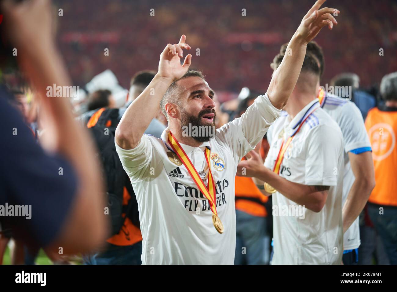 Daniel Carvajal Ramon del Real Madrid CF in azione durante la finale della Copa del Rey il 6 maggio 2023 allo Stadio Olimpico la Cartuja (Sevilla, finale della Copa del Rey il 6 maggio 2023). Real Madrid CF 2:1 CA Osasuna (Foto di Vicente Vidal Fernandez/Sipa USA) Credit: Sipa USA/Alamy Live News Foto Stock