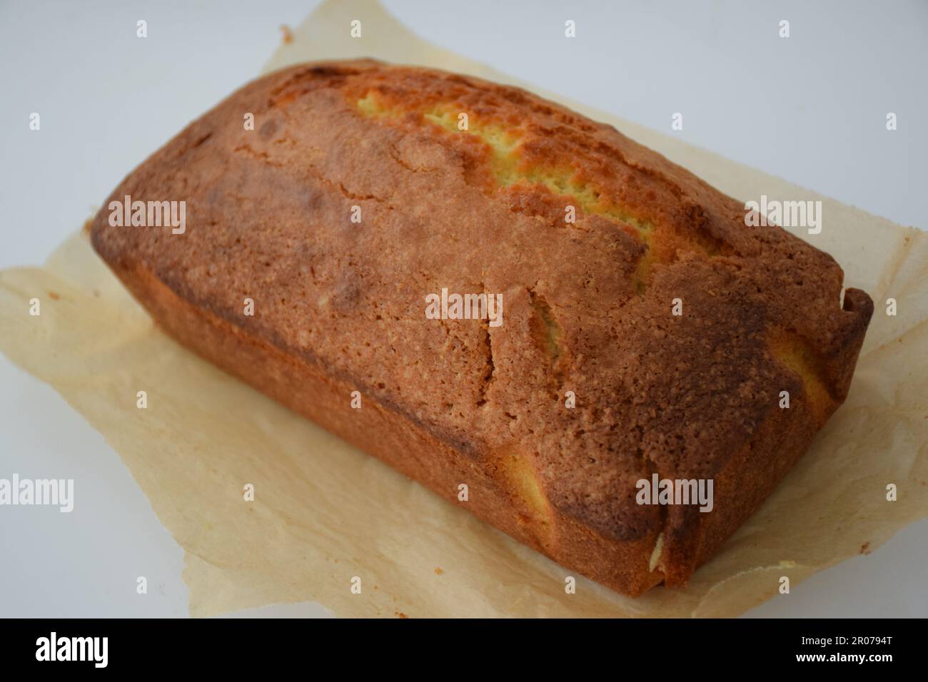 torta al limone appena sfornata, torta semplice Foto Stock