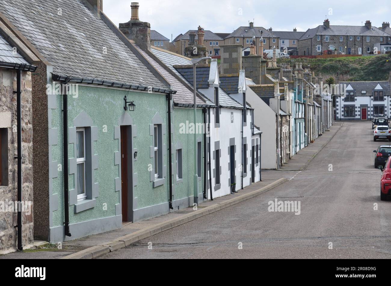 New Street, Findochty, Moray, Scozia Foto Stock