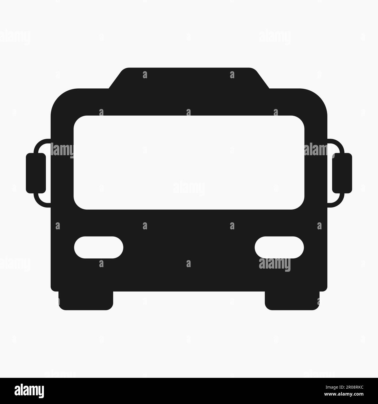 immagine vettoriale dell'icona della forma della vista frontale dell'autobus per i trasporti pubblici Illustrazione Vettoriale