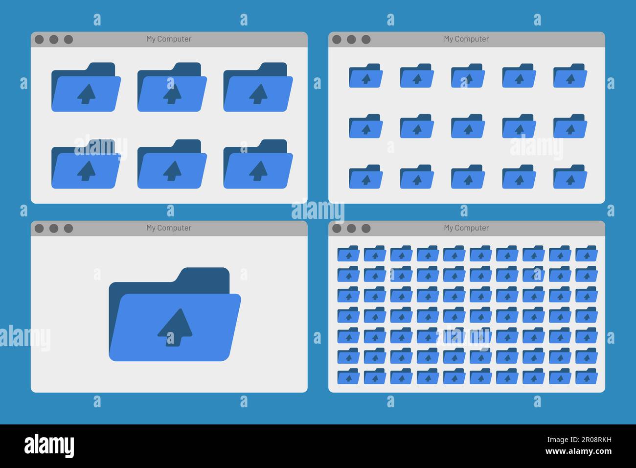 finestra di interfaccia desktop con cartelle isolate semplice ui vettore illustrazione piatta Illustrazione Vettoriale