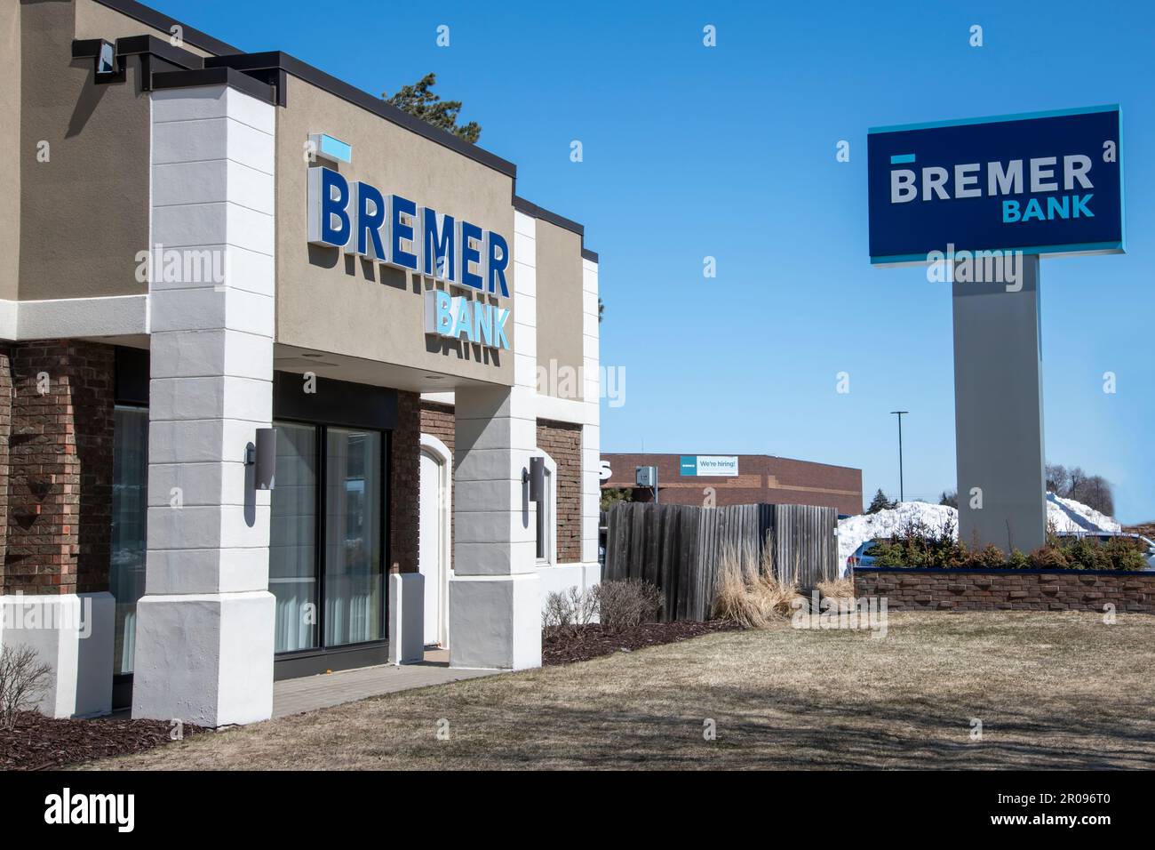 Roseville, Minnesota. Bremmer banca che offre servizi bancari, ipotecari, investimenti, gestione patrimoniale, fiducia e assicurazioni in Minnesota, North Dakota e Wisco Foto Stock