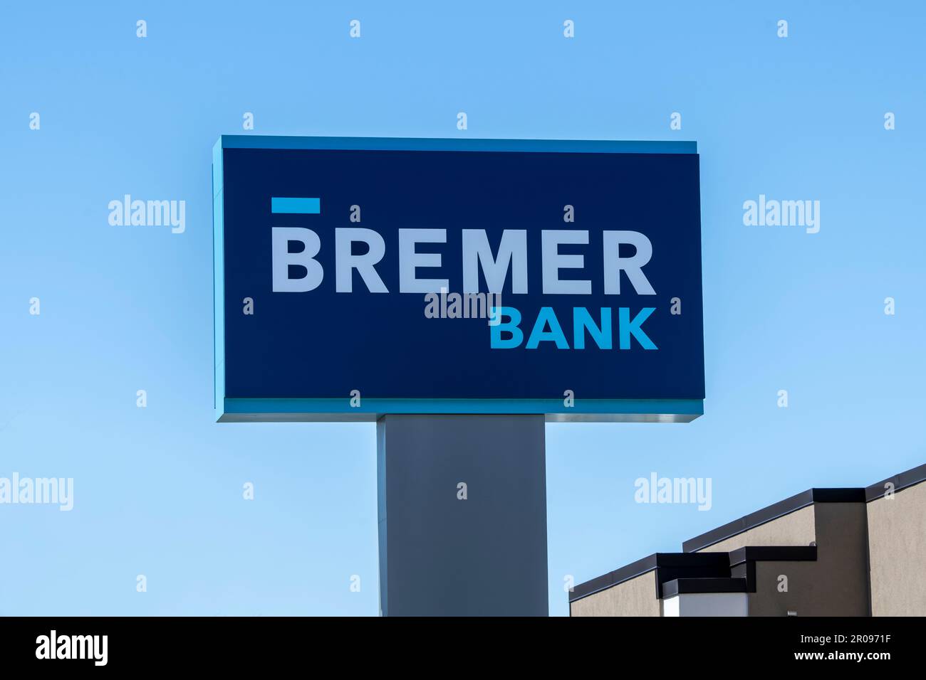 Roseville, Minnesota. Bremmer banca che offre servizi bancari, ipotecari, investimenti, gestione patrimoniale, fiducia e assicurazioni in Minnesota, North Dakota e Wisco Foto Stock