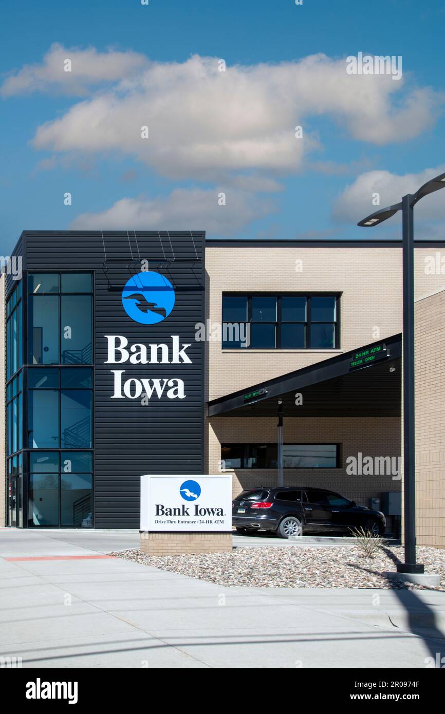 Clarinda, Iowa. Bank Iowa è una piccola banca comunale che è lì per dare potere alle persone, ispirare il successo e promuovere la crescita. Foto Stock