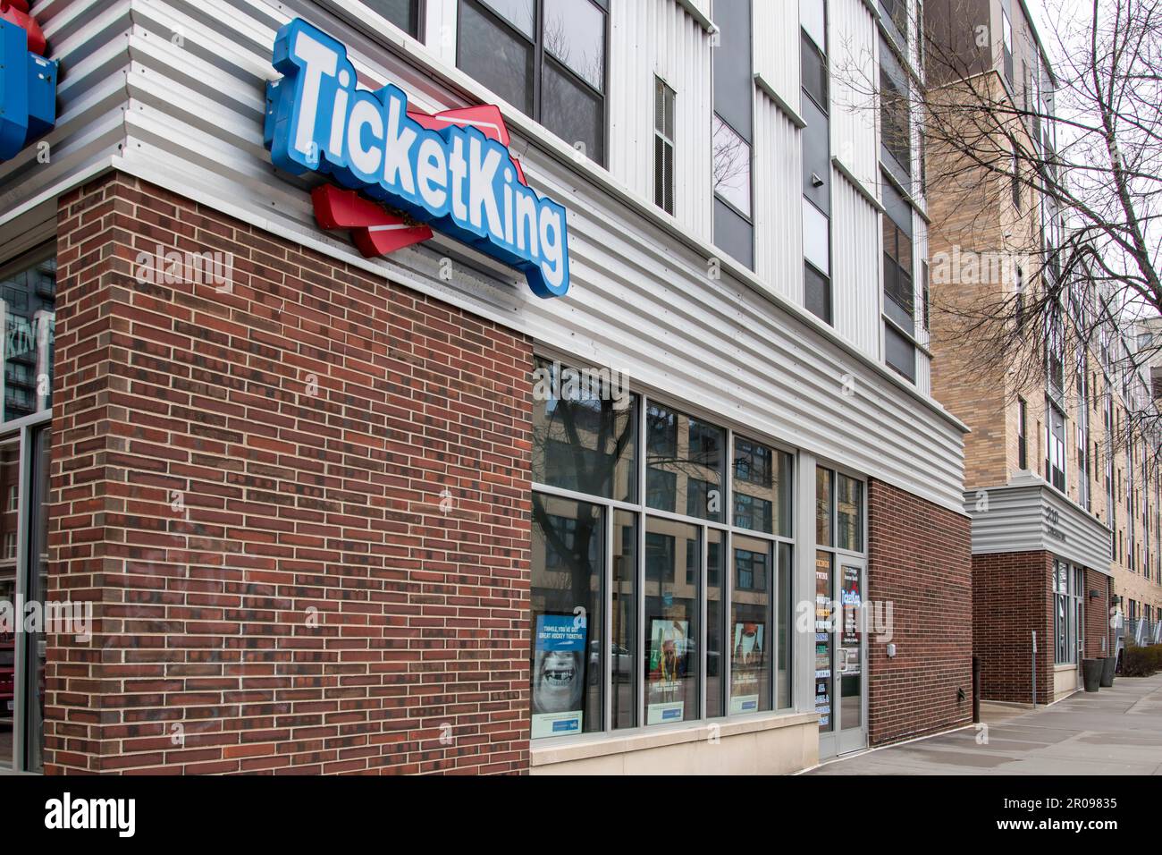 Minneapolis, Minnesota. Il venditore di biglietti per eventi TicketKing è un intermediario di biglietti a servizio completo, indipendente, di proprietà privata, specializzato in premium e h Foto Stock