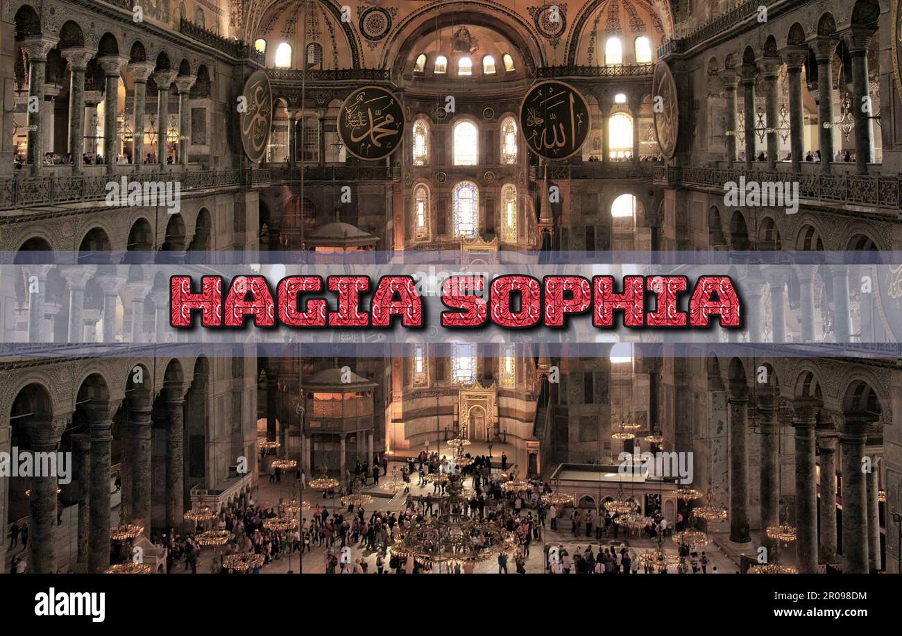 Hagia Sophia, per quasi 500 anni la moschea principale di Istanbul (Turchia), Aya Sofia servì come modello per molte altre moschee ottomane Foto Stock