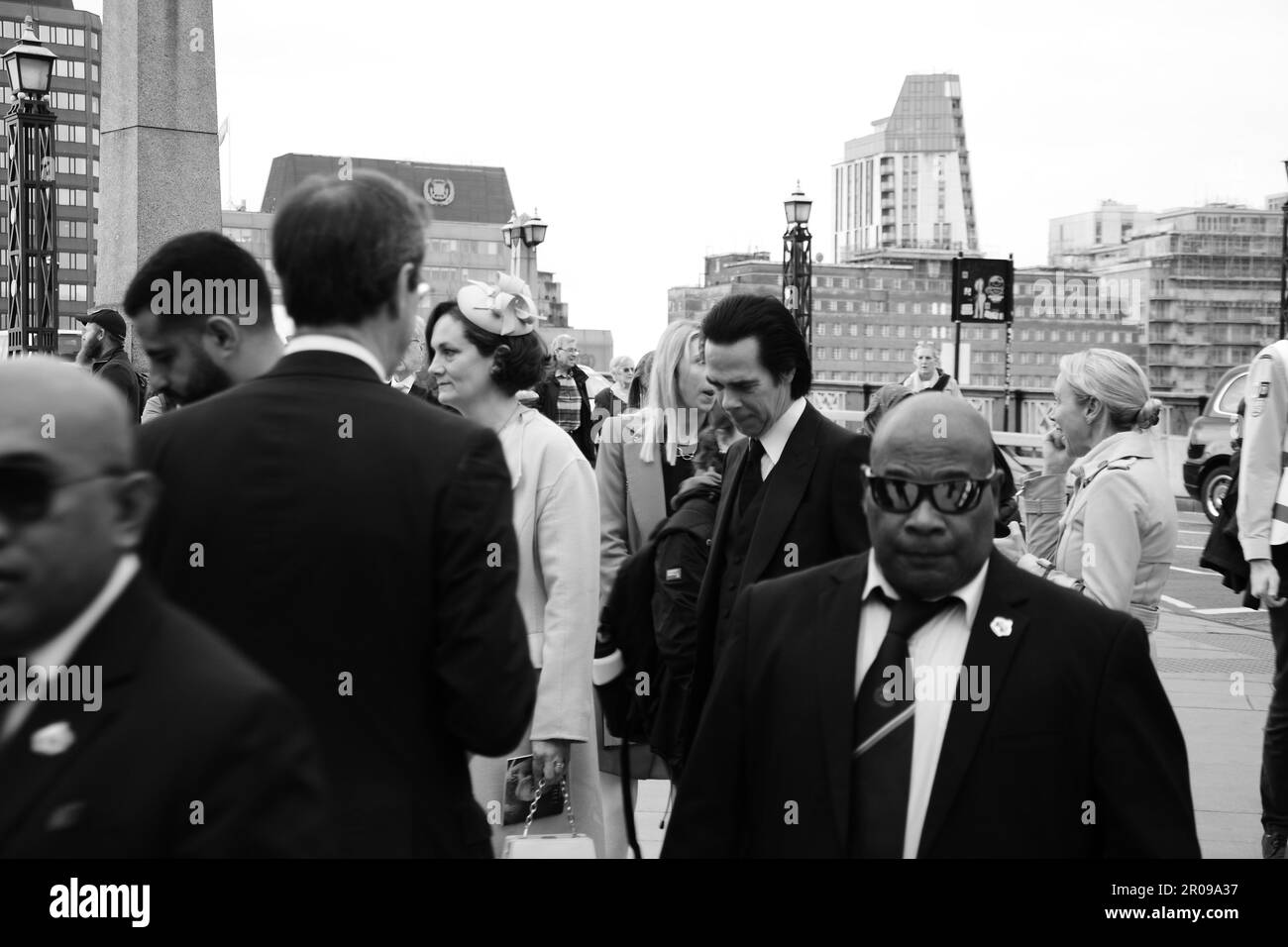 Il musicista, poeta, cantante e cantautore australiano Nick Cave arriva presto per l'incoronazione di Re Carlo III Foto Stock