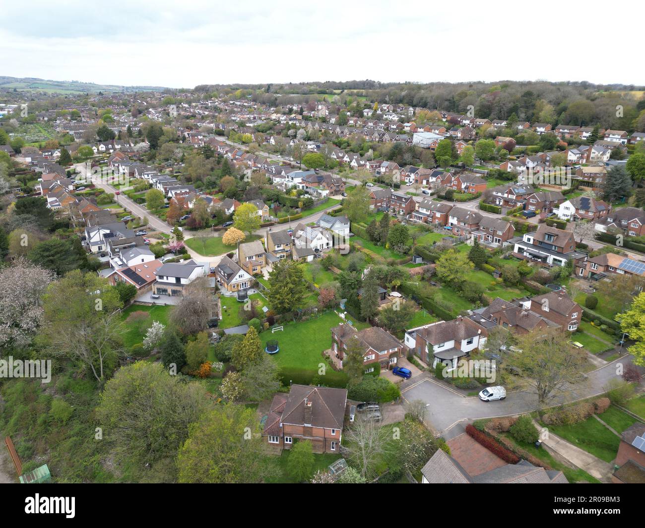 Berkhamsted Town Hertfordshire, Regno Unito vista aerea drone Foto Stock