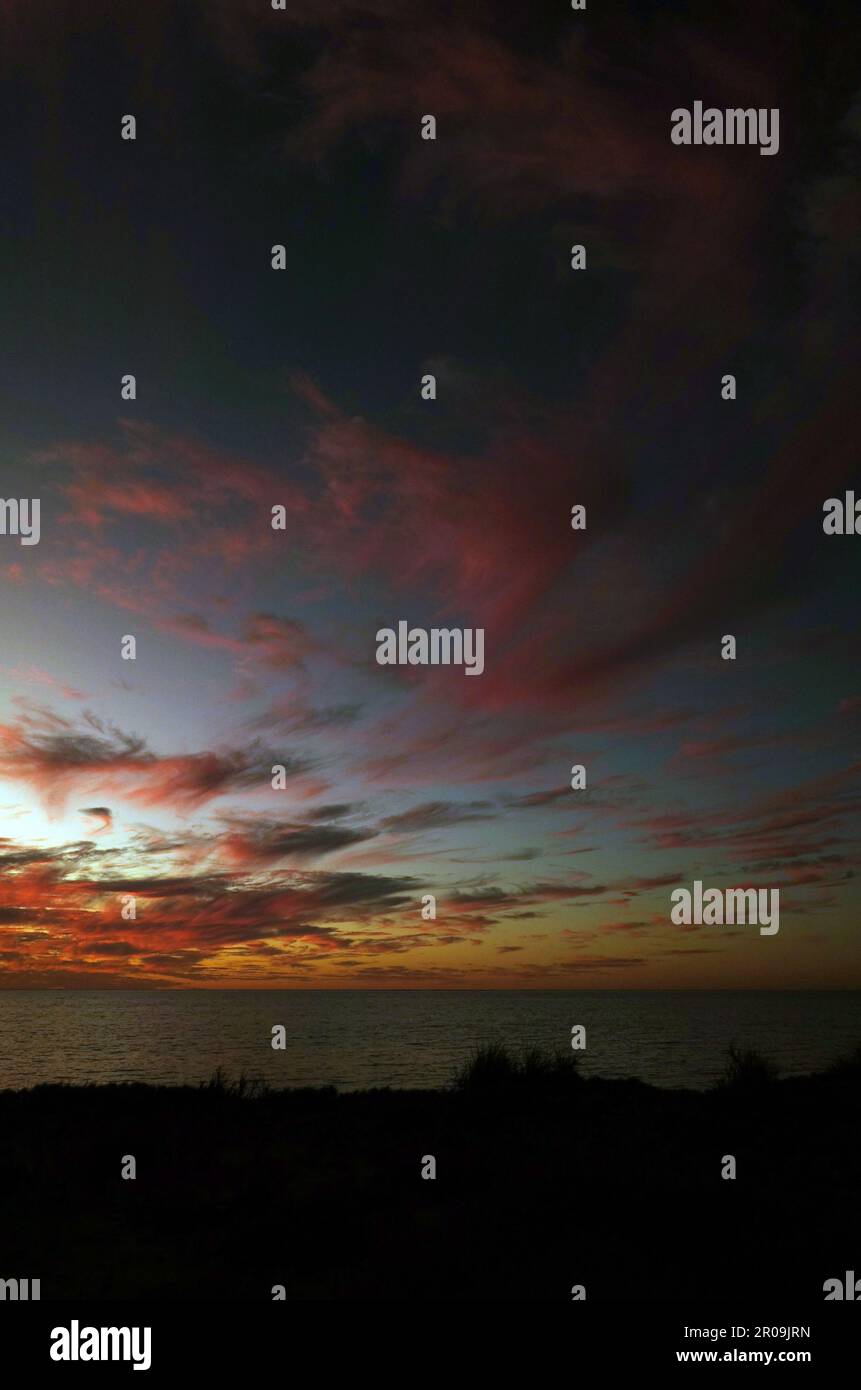 Tramonto spettacolare, North Lefroy Bay, Ningaloo Reef Marine Park, Australia Occidentale. No MR Foto Stock